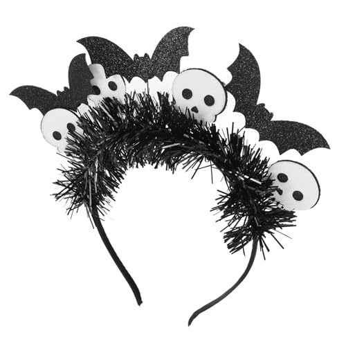VERDANVERSE Halloween Cosplay Haarreif mit Weißem Schädel und Fledermausmotiv Einzigartiges Leichtes Stirnband für Frauen Sichere und Langlebige Party kopfbedeckung für Halloween feste von VERDANVERSE