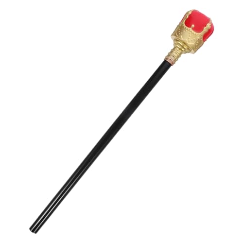 VERDANVERSE Halloween König Cosplay Stab Requisite Rot Gold Königszepter Kostüm Zubehör Leichtes Rollenspiel Partydeko für Festliche Anlässe und Bühnenauftritte von VERDANVERSE