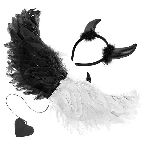 VERDANVERSE Halloween Kostüm Flügel Set mit Stirnband Leichte Strapazierfähige Cosplay Flügel für Party Bühnenauftritte Karneval Eng Anliegend und Bequem Geeignet für Halloween Kostüm und von VERDANVERSE