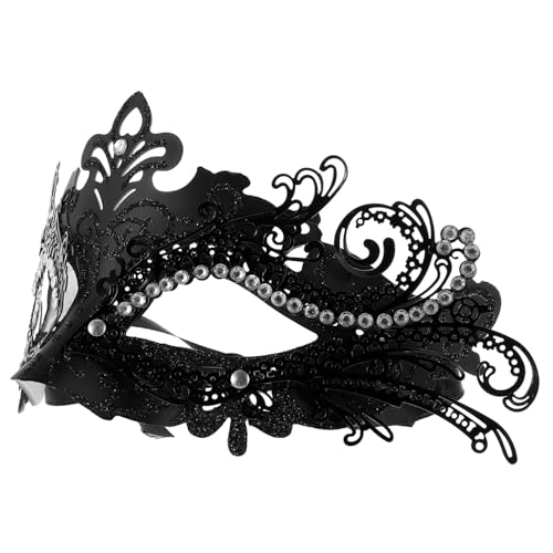 VERDANVERSE Halloween-Maske Maskerade für Paare Halloween-Hälfte Mardi Gras Augenmasken Halloween-Horrormaske Kostüm halloween masken halloweenmaske Party-Maske Cosplay-Partymaske Metall Black von VERDANVERSE