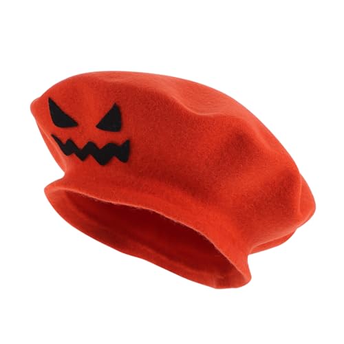 VERDANVERSE Halloween Party Beret Kürbis Mütze Orange Leicht Praktisch Umweltfreundlich Komfortabel Halloween Kopfschmuck für Kostüm Feiern von VERDANVERSE