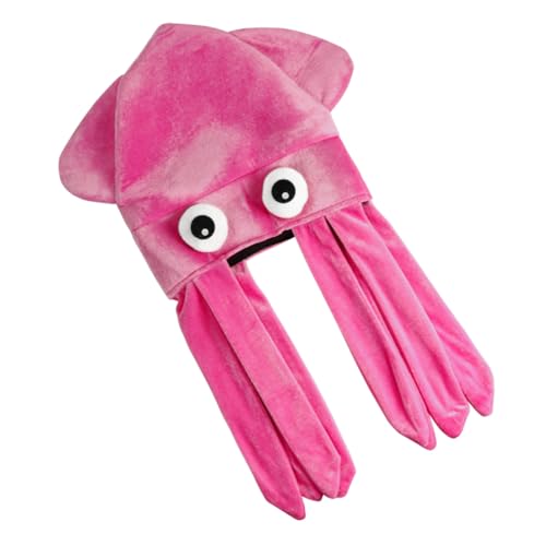 VERDANVERSE Halloween Party Cap Octopus Mütze Lustige Tierkopfbedeckung Pinker Hut Für Erwachsene Karneval Geburtstagsfeier Kostüm Zubehör von VERDANVERSE