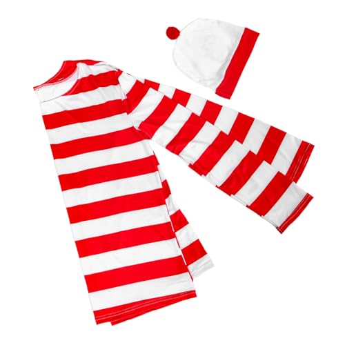 VERDANVERSE Halloween Showkostüme Hemden Für Männer Gestreiftes Hemd Lustiges Sweatshirt Outfit Halloween Cosplay Anzüge Verkleidungskostüme von VERDANVERSE