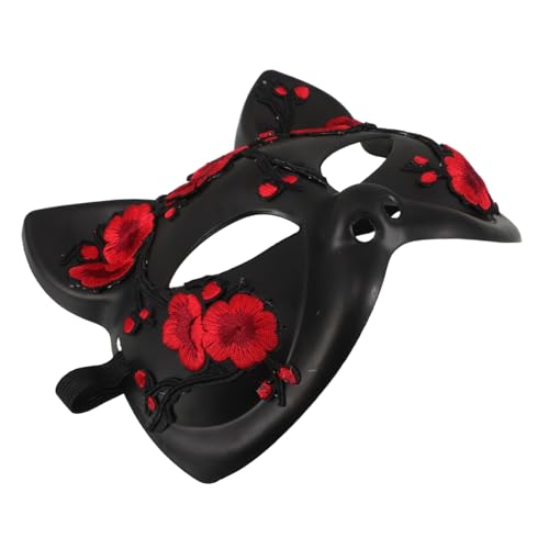 VERDANVERSE Halloween Tiermaske Halbgesicht Katzenmaske Fuchs Cosplay Maske aus Leichtem Kunststoff für Damen Party Karneval Kostümaccessoire mit Offenem Sichtfeld und Komfortabler VERDANVERSE Halloween Tiermaske Halbgesicht Katzenmaske Fuchs Cosplay Maske aus Leichtem Kunststoff für Damen Party Karneval Kostümaccessoire mit Offenem Sichtfeld und Komfortabler von VERDANVERSE