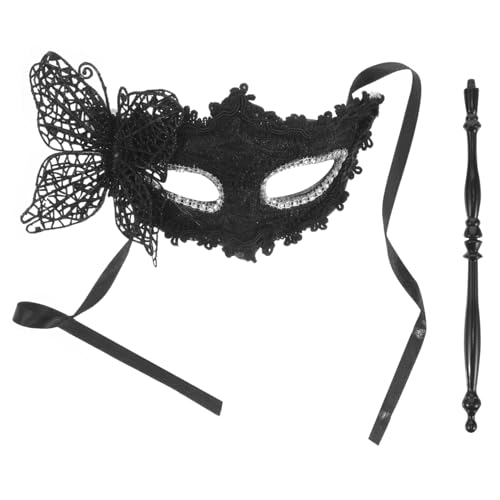 VERDANVERSE Handgehaltene Masquerade Maske mit Stick Stilvolle Schwarze Spitzenmaske für Damen Langlebiges Material Verziert mit Dragon Muster für Maskenball Karneval und Cosplay Partys VERDANVERSE Handgehaltene Masquerade Maske mit Stick Stilvolle Schwarze Spitzenmaske für Damen Langlebiges Material Verziert mit Dragon Muster für Maskenball Karneval und Cosplay Partys von VERDANVERSE