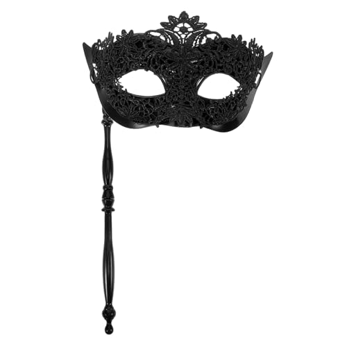 VERDANVERSE Handgehaltene Spitzen Maske Damen mit Stab Komfortable Atmungsaktive Maskerade Maske für Karneval Maskenball Halloween Party VERDANVERSE Handgehaltene Spitzen Maske Damen mit Stab Komfortable Atmungsaktive Maskerade Maske für Karneval Maskenball Halloween Party von VERDANVERSE