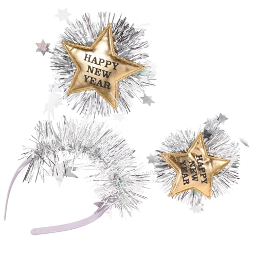 VERDANVERSE Happy Year Party Stirnband Damen Glitzerndes Sternen-haarband Leichtes Festliches Haaraccessoire für Silvester und Neujahrsfeier von VERDANVERSE