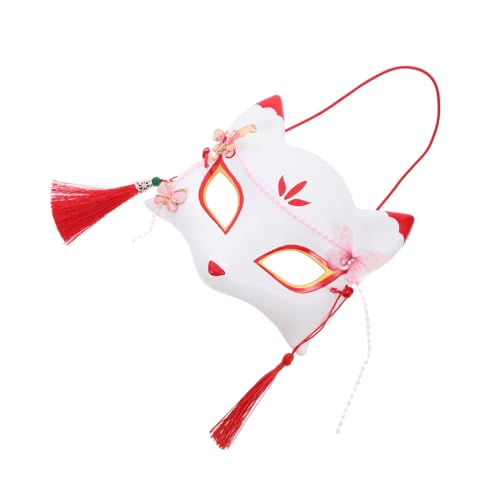VERDANVERSE Japanische Halbschalen Fuchsmaske aus Hochwertigem Kreative Cosplay Maske für Halloween Party Einzigartiges Design Verarbeitung Passend zu Verschiedenen Kostümen von VERDANVERSE