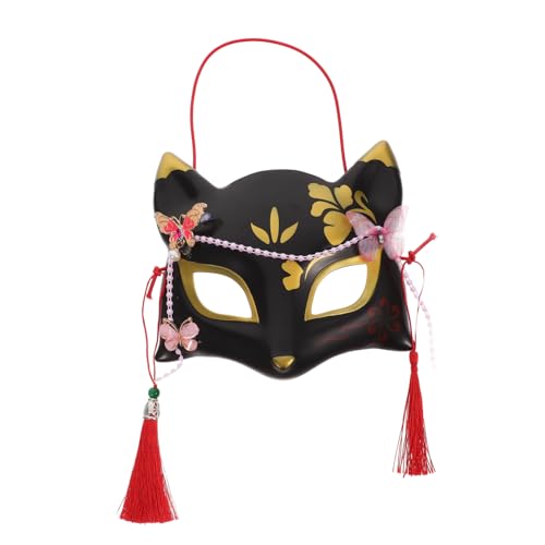VERDANVERSE Japanischer Stil Halbgesichts Fuchsmakskosplay Maske Halloween Party Kostüm Requisite für Herren Raumdeko mit Feiner Verarbeitung und Modischem Design von VERDANVERSE