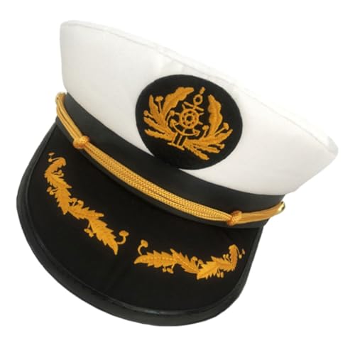 VERDANVERSE Kapitänsmütze Verstellbar Cosplay Seemannshut für Damen Herren Eleganter Hut für Kostümpartys Bühnenaufführungen Robustes Material VERDANVERSE Kapitänsmütze Verstellbar Cosplay Seemannshut für Damen Herren Eleganter Hut für Kostümpartys Bühnenaufführungen Robustes Material von VERDANVERSE