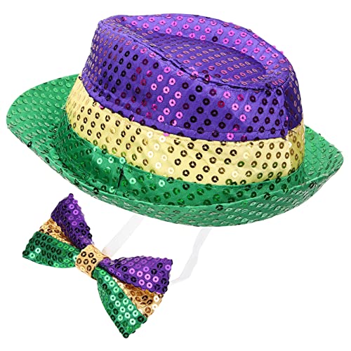 VERDANVERSE Karneval Kostüm Set Glitzer Hut Pailletten Fliege für Party Zubehör für Karneval Outdoor Events Bequeme und Auffällige Accessoires VERDANVERSE Karneval Kostüm Set Glitzer Hut Pailletten Fliege für Party Zubehör für Karneval Outdoor Events Bequeme und Auffällige Accessoires von VERDANVERSE