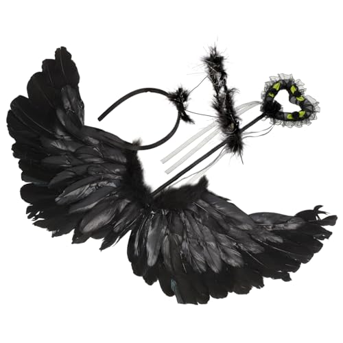 VERDANVERSE Kinderkostüm Engelsflügel Federn Leichtes Langlebiges Flügel und Stirnband Accessoire für Mädchen Party Karneval Cosplay und Bühnenauftritte Teiliges Schwarzes Fee VERDANVERSE Kinderkostüm Engelsflügel Federn Leichtes Langlebiges Flügel und Stirnband Accessoire für Mädchen Party Karneval Cosplay und Bühnenauftritte Teiliges Schwarzes Fee von VERDANVERSE