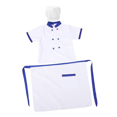 VERDANVERSE Kochkostüm mit Schürze Kochmütze und Kurzärmeliger Jacke aus Atmungsaktivem Stoff Hautfreundlich und Langlebig für Rollenspiele Auftritte und Cosplay von Kleinkindern von VERDANVERSE