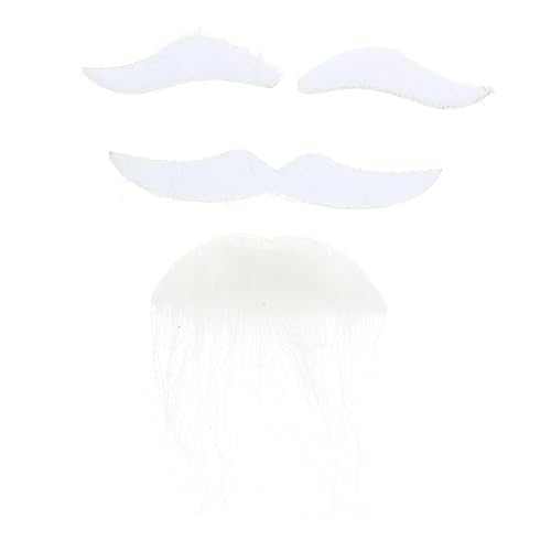 VERDANVERSE Künstlicher Fake Bart und Augenbrauen für Halloween Cosplay und Partys Leicht Hautfreundlich und Atmungsaktiv Teiliges Set Weiß von VERDANVERSE