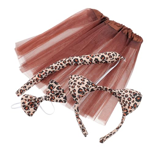 VERDANVERSE Leoparden Cosplay Kostüm mit Ohren Stirnband Schleife Rock und Langlebige Theater Requisite für Karneval Fasching Verkleidung Komfortabel und Robust VERDANVERSE Leoparden Cosplay Kostüm mit Ohren Stirnband Schleife Rock und Langlebige Theater Requisite für Karneval Fasching Verkleidung Komfortabel und Robust von VERDANVERSE
