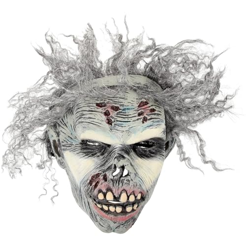 VERDANVERSE Lockige Tiermaske Für Halloween-party Halloweenkostüm Realistisch Voll Led Wolf Handgemachtes Halloween Masken Karnevalsmaske Prop Cosplay Spitze Maskerade Und Grey Emulsion von VERDANVERSE