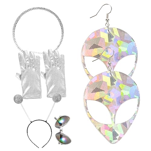 VERDANVERSE Lustiges Kostüm Teilig mit Schwingendem Haarreif Sonnenbrille Armband und Handschuhen aus Leichtem für Party Karneval Halloween Unisex VERDANVERSE Lustiges Kostüm Teilig mit Schwingendem Haarreif Sonnenbrille Armband und Handschuhen aus Leichtem für Party Karneval Halloween Unisex von VERDANVERSE