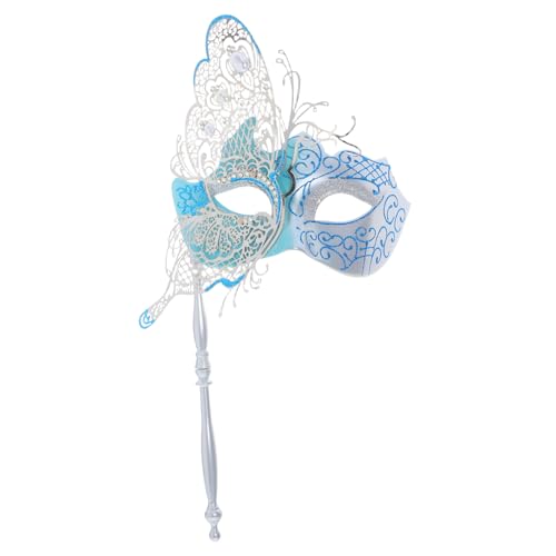 VERDANVERSE Mardi Gras Maske Abschlussball Maskerade Maske Karnevalsmaske Für Frauen Karnevalsmaske Partymaske Damen Abschlussballmaske Mit Stab Auf Stab Himmel von VERDANVERSE
