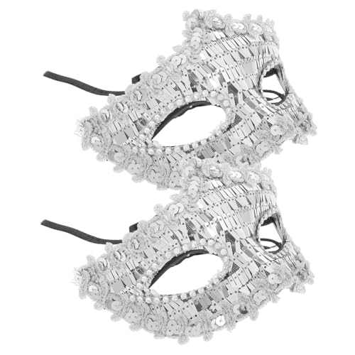 VERDANVERSE Maske Verkleiden Maskerademaske Für Männer Maskerade Maske Herren Maskerade-maske Für Frauen Plastikmaske Maskenmaske Für Paare Maskerade Masken Halbmaske Halloween Pvc Silber von VERDANVERSE