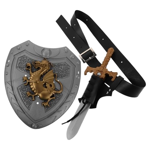 VERDANVERSE Medieval Knight Kostüm-Set mit Authentischem Schild Piratenschwert Gürtel und Schwertscheide für Cosplay Renaissance Halloween-Party Langlebig und Komfortabel für Rollenspiele von VERDANVERSE