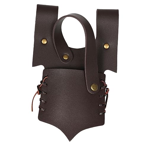 VERDANVERSE Mittelalterlicher Lederschwerthalter Schwertfrosch mit Schnalle Verstellbarer Schwertgürtel für Renaissance Kostüm LARP Bühnenauftritt und Halloween Party Dunkelbraun von VERDANVERSE