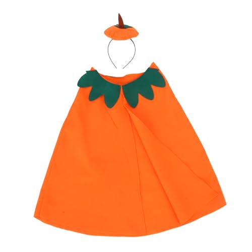 VERDANVERSE Orange Kürbis Umhang und Süßes Kürbis Haarband für Halloween Schulaufführungen Geburtstagsfeiern und Feiertagsevents VERDANVERSE Orange Kürbis Umhang und Süßes Kürbis Haarband für Halloween Schulaufführungen Geburtstagsfeiern und Feiertagsevents von VERDANVERSE