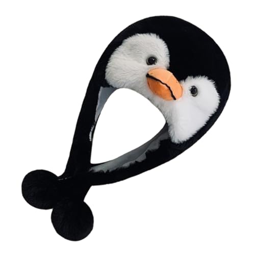 VERDANVERSE Pinguin Mütze Plüsch Ohrenschutz Winter Hut Cartoon Kopfbedeckung für Kostüm Aufführung Foto Requisiten Dehnbar Gemütlich für Schüler und Erwachsene von VERDANVERSE