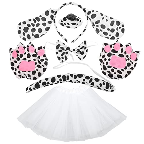 VERDANVERSE Puppy Kostümset mit Hundohren Stirnband Tutu Rock Gefälschter Nase und Handschuhen Tier Party Zubehör für Erwachsene von VERDANVERSE