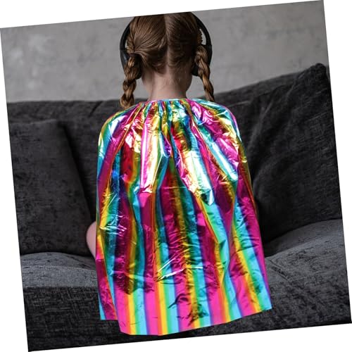 VERDANVERSE Regenbogen Umhang Buntes Halloween Kostüm Party Cape für Jungen Mädchen Cosplay Verkleidung Leuchtender Umhang Vielseitig für Fasching Maskerade Karneval von VERDANVERSE