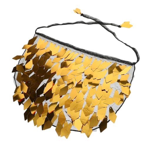 VERDANVERSE Schimmernder Bauchtanz Schleier mit Mesh und Pailletten Atmungsaktives Tanzschmuck accessoire für Damen Vielseitig Einsetzbar bei Halloween Kostüm Performance und Cosplay von VERDANVERSE
