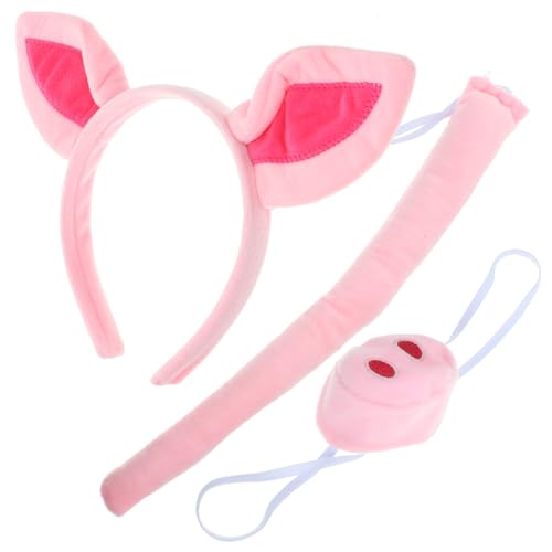 VERDANVERSE Schwein Kostüm Set Rosa Tier Stirnband mit Schweinenase und Langlebig für Fasching Halloween Kostümparty und Karneval von VERDANVERSE