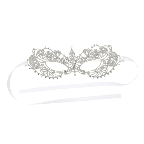VERDANVERSE Silberne Spitzen Masquerade Maske mit Glitzer Dekorative Cosplay Gesichtsbedeckung für Damen Karneval Halloween Party Maskenball und Festliche Kostümpartys von VERDANVERSE