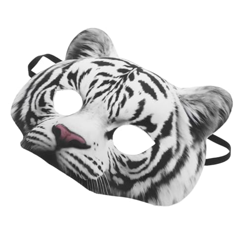 VERDANVERSE Simulierte Tigermaske Tiermaske Tigermaske Für Gesichtsmaske Masken Für Erwachsene Cosplay Tierpartymaske Versammlungs Anziehmaske Masken Kostüm Männer Weiß Eva von VERDANVERSE