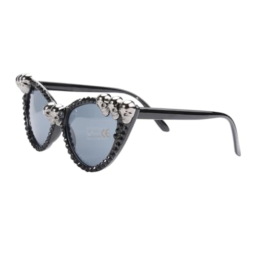 VERDANVERSE Skull Brille Silber Halloween Party Zubehör Kostüm Accessoire Lustige Brillen Festival Dekoration Ergonomisch für Karneval Maskenball Cosplay von VERDANVERSE