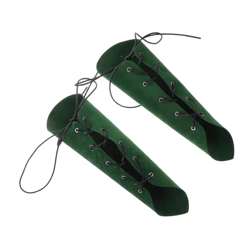VERDANVERSE Steampunk Armstulpen aus Wildleder Einstellbare Mittelalterliche Armschützer mit Schnürung Weiche Grüne Handschuhe für Herren und Damen Vintage Cosplay Zubehör Schutz vor Kratzern von VERDANVERSE