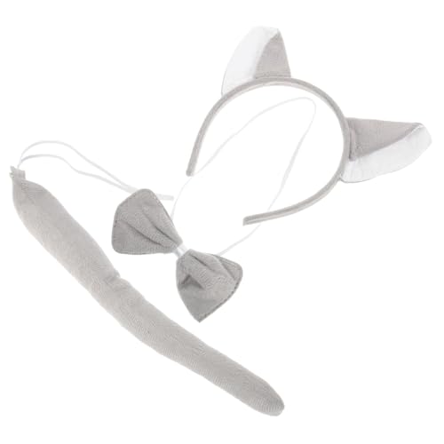 VERDANVERSE Tierkostüm Teilig Wolf mit Ohr Stirnband Fliege und Niedliches Cosplay für Junge Mädchen Tierparty Fasching Bühnenauftritte und Fotorequisiten von VERDANVERSE