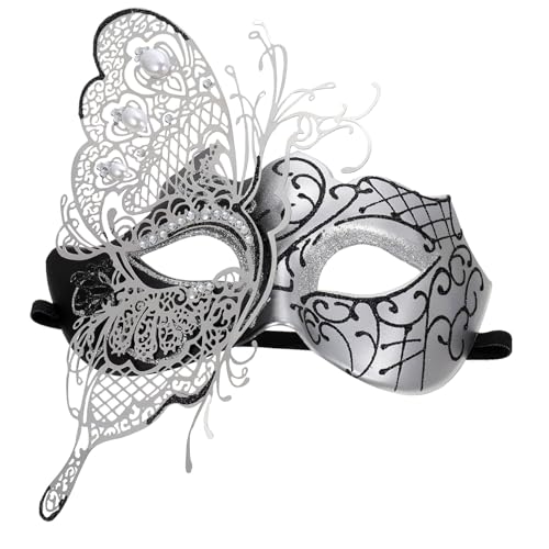 VERDANVERSE Venezianische Halbe Gesicht Maske mit Strasssteinen Schwarze Schmetterlings Masquerade für Halloween Karneval Maskenball Verstellbares Elastikband Damen Party Kostüm Zubehör VERDANVERSE Venezianische Halbe Gesicht Maske mit Strasssteinen Schwarze Schmetterlings Masquerade für Halloween Karneval Maskenball Verstellbares Elastikband Damen Party Kostüm Zubehör von VERDANVERSE