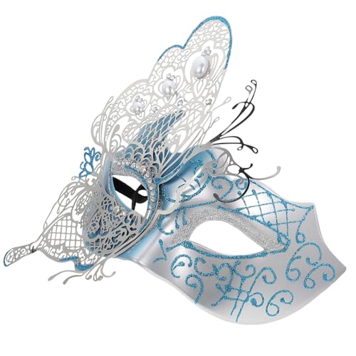 VERDANVERSE Venezianische Masquerade Ball Maske mit Strass Schmetterlingsdesign Leichte Halbe Gesichtsparty Maske für Frauen Verstellbar und Komfortabel für Halloween und Kostümpartys von VERDANVERSE