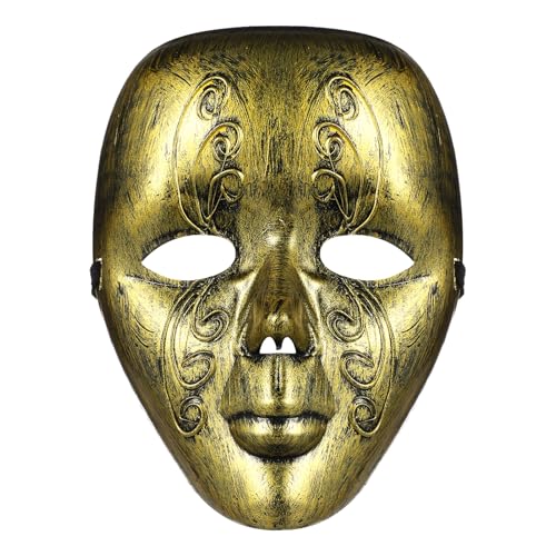VERDANVERSE Vintage Vollmaske für Karneval und Halloween Robuste Kunststoffmaske für Damen und Herren für Kostümpartys und Maskenbälle und Langlebig von VERDANVERSE