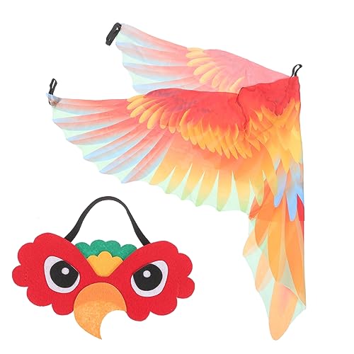 VERDANVERSE Vogelflügel Kostüm mit Papageienflügeln und Detaillierter Vogel Kopfband Maske Atmungsaktives Bequemes Halloween Verkleidung Partyzubehör für Kreatives Fotoshooting und Festspiele von VERDANVERSE