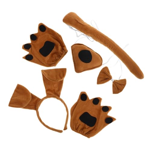 VERDANVERSE Weiches Cosplay mit Hundeohren Stirnband Fliege Nase Pfotenhandschuhen Atmungsaktiv Vielseitig für Halloween Tierpartys Fotoevents VERDANVERSE Weiches Cosplay mit Hundeohren Stirnband Fliege Nase Pfotenhandschuhen Atmungsaktiv Vielseitig für Halloween Tierpartys Fotoevents von VERDANVERSE