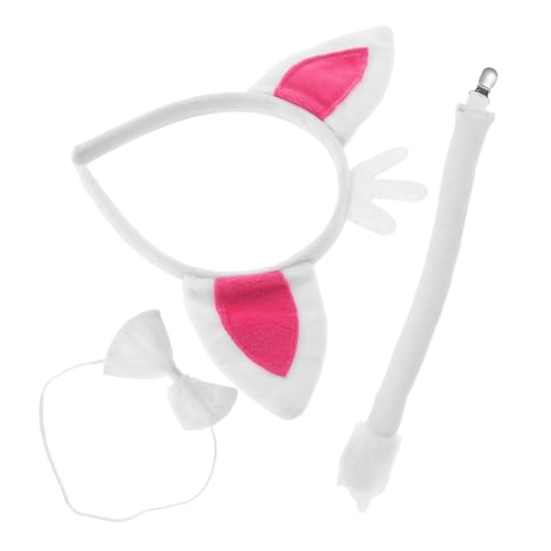 VERDANVERSE Weiches Fuchs ohren stirnband Set mit und Schleife aus Polyester Kuscheliger Haarreif für Damen Vielseitiges Cosplay Zubehör Angenehm für Bühne Halloween und Kostümpartys von VERDANVERSE