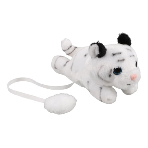 VERDANVERSE Weißer Tiger Plüsch Kuscheltier mit Magnetischer Schulterbefestigung Weiches Stofftier Stehendes Realistisches Niedliche Simulation als Niedliches Accessoire für Kostüme und von VERDANVERSE