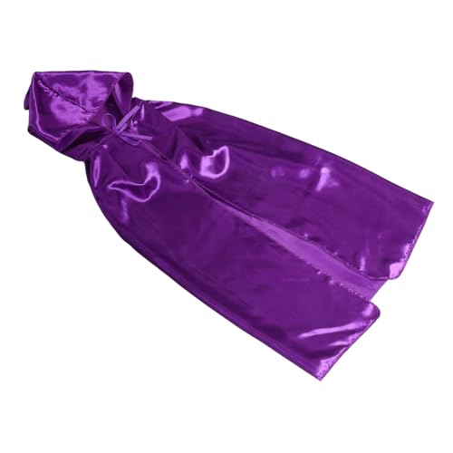 VERDANVERSE Witch's Schal -umhang Weibliches Vampirkostüm Performance-umhang- Partyzubehör Vampir-umhang-männer Halloween Kostümprop Umhang Mit Kapuze Umhang Für Halloween Satin Violett von VERDANVERSE