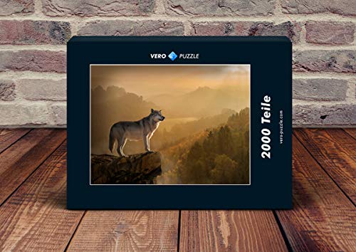 VERO PUZZLE 61328 Tierwelt - Wolf, 2000 Teile in hochwertiger, cellophanierter Puzzle-Schachtel von VERO PUZZLE