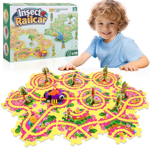 10-teiliges Bienenschienen-Auto-Puzzlebahn, Puzzlebahn, Auto-Spielset von VESPRO