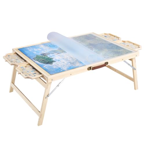 VEVOR 1500-teiliges Puzzlebrett mit 4 Schubladen & Abdeckung & klappbaren Beinen, tragbarer Puzzletisch (865 x 635 mm), Puzzle-Zubehör für Erwachsene, Puzzle-Aufbewahrungssystem Puzzle Boards von VEVOR