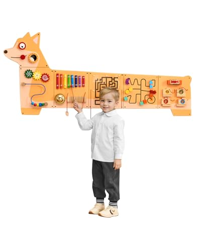 VEVOR Aktivitätswand Welpenmotiv, 12 Spiele, sensorisches Montessori-Wandspielzeug für Kinder von 3–12 Jahren, Montessori-Lernaktivitätszentrum, ideal für Spielzimmer, Kinderzimmer, Klassenzimmer VEVOR Aktivitätswand Welpenmotiv, 12 Spiele, sensorisches Montessori-Wandspielzeug für Kinder von 3–12 Jahren, Montessori-Lernaktivitätszentrum, ideal für Spielzimmer, Kinderzimmer, Klassenzimmer von VEVOR