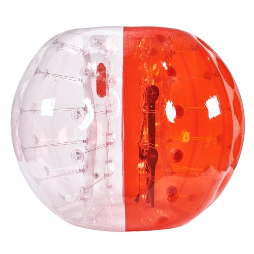 VEVOR Aufblasbarer Bump Ball Bumper Stoßball 1 STK. 1,5 m x 1,2 m, Menschlicher Kollisionsball, PVC-Körperblasen-Bounce-Ball für Outdoor-Aktivitäten, Transparent + Rot Aufblasbar Bumper Ball von VEVOR