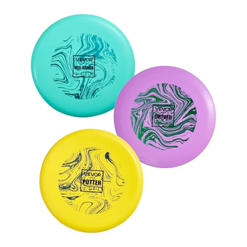 VEVOR Discgolf-Set Starterset (3 STK.), Frisbeescheiben für Ganzkörper-Krafttraining, mit Putter, Mid-Range, Driver, PDGA-geprüft, für Garten Rasen Strand und Park im Freien von VEVOR